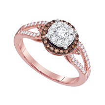 14k Rose Gold Round Diamond Solitaire Bridal Wedding Engagement Ring 1/2 Ctw - £638.68 GBP