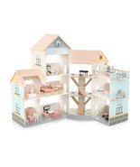Wooden Corner Dollhouse Playset with 41 Pieces of Accessories for Kids 3... - $4,418.10 MXN