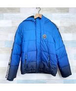 Abercrombie Kids Sherpa Lined Puffer Logo Stripe Jacket Blue Hooded Boys... - £40.69 GBP