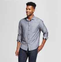 Goodfellow &amp; Co. Mens Ebony Gray Button Down Casual Long Sleeved Shirt XX Large - £12.36 GBP