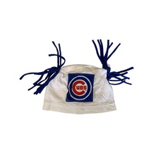 Chicago Cubs Hat Cap Beanie White Ear Tassels Size 12 24 Months White Blue - $7.69