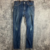 Levis Jeans Mens 33x32 Dark Wash Premium Modern Skinny Fade Western Lowrise - £12.80 GBP