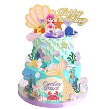 LXASIY 40pcs Mermaid Cake Toppers Glitter Ocean Theme Birthday Party Decor - $6.73