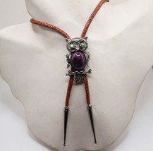 Western Style Owl Leather Bolo Tie Clasp - $24.74