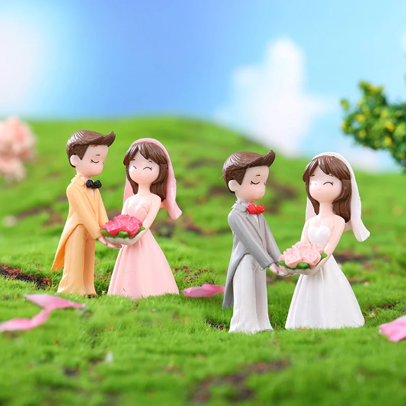 1 Pair Lovers Micro Landscape Figurines Mini Cute Fairy Garden Home Ornaments - £8.53 GBP