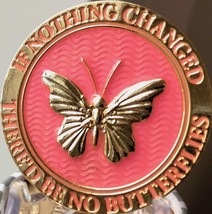 If Nothing Changed There'd Be No Butterflies Reflex Pink Gold Plated Medallion - £14.37 GBP