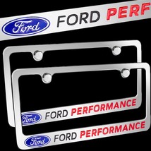 Brand New 2PCS FORD PERFORMANCE Chrome Plated Brass License Plate Frame ... - £47.27 GBP