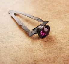 Antique Victorian jewelled sterling bookmark - gift for author - faux amethyst - - £51.41 GBP