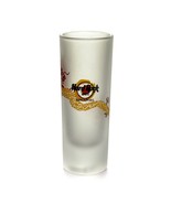 Hard Rock Cafe Singapore Shot Glass White Frosted Glass Dragon - £15.80 GBP