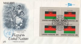 ZAYIX - United Nations FDC Flags of Nations block Malawi Artcraft 031823-SM81 - £1.58 GBP