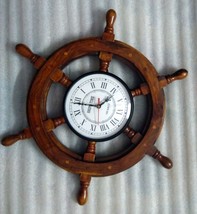 Ship Wheel Clock 18 Inch Nautical Clock Best Wall Decoration Free Shipping - £39.56 GBP