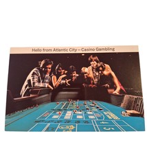 Postcard Hello From Atlantic City Casino Gambling Craps Table Chrome Unp... - $6.92