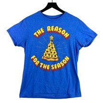 Christmas T-Shirt Size Mens Medium Pizza Graphic Reason For The Season Top Adult - £3.88 GBP