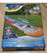 18&#39; Ft Double 2 Lane Slip N Water Slide  Drench Pool Ultraslick PVC Summ... - $12.01