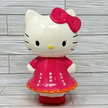 Hello Kitty Ceramic Piggy Bank 9 1/2 Inches Tall 2011 Pink Orange Dress - $18.80
