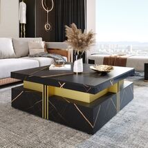Modern Square Storage Coffee Table With 4 Drawers - $1,398.00