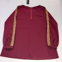 Love & Love LT10707 Women's Red Long Sleeve Shirt Rear Zip Shirt Size Small image 2