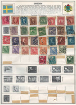 SWEDEN Regular &amp; Coil Varieties Very Fine  Used Stamps Hinged on List : 2 Sides - £4.98 GBP