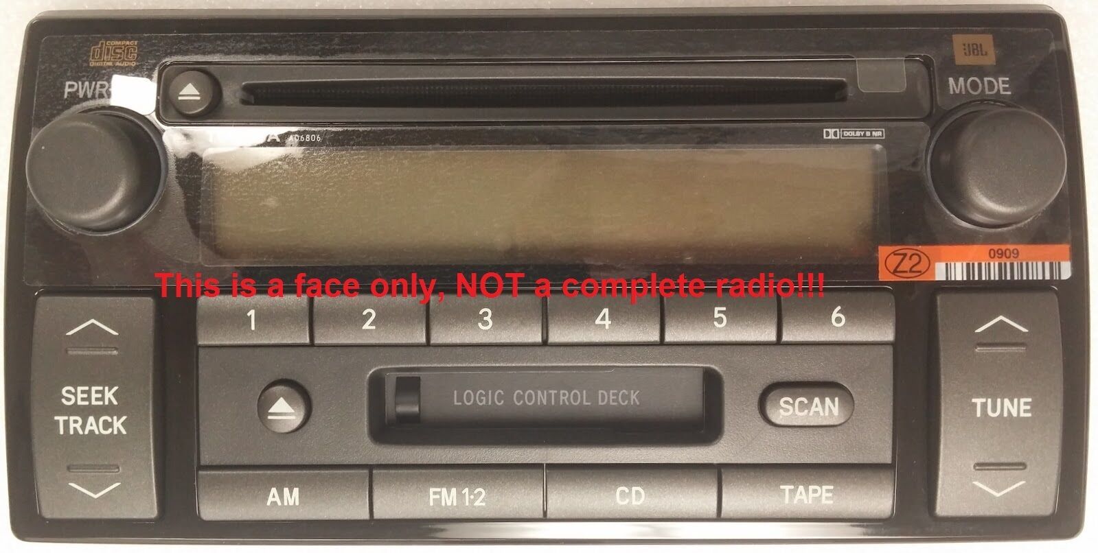 Toyota Camry AD6806 CD Cassette radio FACE. Have worn stereo buttons? So... - $11.47