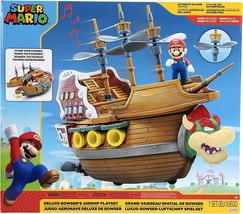 Super Mario Deluxe Bowser&#39;s Air Ship Playset with Mario Action Figure - $44.98