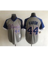 Braves #44 Hank Aaron Jersey Old Style Uniform Gray Blue Raglan - €39,06 EUR