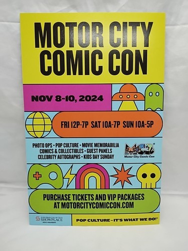 Motor City Comic Con Nov 8-10 2024 Promotional Flyer 8.5&quot; X 5.5&quot; - $13.85
