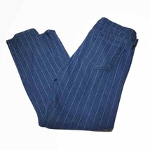 Ann Taylor LOFT Striped Skinny Blue Jeans Size 10 Waist 32 Inch Inseam 28 Inch - £22.77 GBP