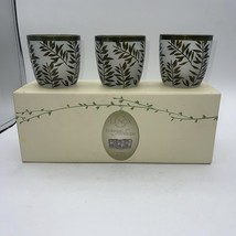 Lenox Botanical Boutique Votives, Set Of 3 Beautiful Glass Frosted Green Nib - $15.00