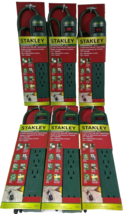 Lot of 6 Stanley Powermax 6 Outlet Power Strip Christmas Holiday Green  - £26.70 GBP