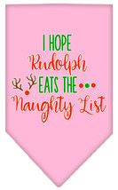 Hope Rudolph Eats Naughty List Screen Print Bandana Light Pink Small - £9.06 GBP