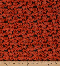 Cotton Halloween Carved Pumpkins Spooky Night Fabric Print by the Yard D513.49 - £7.95 GBP