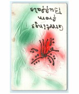 Vintage Embossed Floral Postcard with Glitter, Sent to Ransomville NY - €6,02 EUR