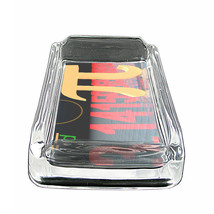 Pi Sign D8 Glass Square Ashtray 4&quot; x 3&quot; Smoking Cigarettes Mathematical Constant - $49.45