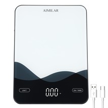 Chargeable Digital Kitchen Food Scale - Aimilar Led Display 22Lb Food We... - £30.44 GBP
