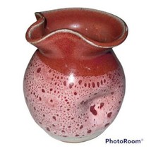 Smoky Mountain Pottery Personal Creamer Handmade Red Pink SMP Pinch Pot Pitcher - $22.56