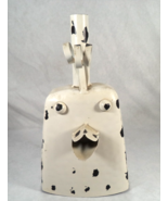 Hand-Painted Metal Rooster Chicken Cowbell Folk Art Home Decor Beige Bla... - $29.65