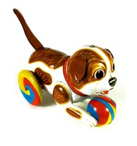 Push Down Puppy Tin Toy w/ Original Box (Haji, Japan #2735) - £22.12 GBP
