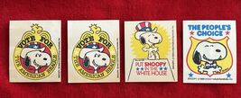 Snoopy Peanuts Vintage Election Stickers Set of 4 Mint - $26.60