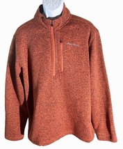 EDDIE BAUER Long Sleeve 1/2 Zip Polyester Fleece Shirt Orange XL - $19.79
