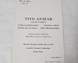 Tito Guizar and His Company Program Louisville Memorial Auditorium 1943-... - $11.98