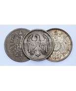 Lot of 3 German Silver Coins 1875 - 1924 VF to BU Condition - $84.56 CAD