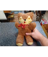 Vtg Carnival Prize Stuffed Animal Yellow Eyes 50s 60s Plush Bear Fox - $34.01 CAD
