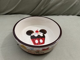 Disney Parks Tails Mickey Mouse Snack Pattern Ceramic Pet Dish NEW Retired