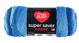Red Heart Super Saver Ombre Yarn, True Blue, 10 Oz - £11.73 GBP