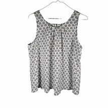 L.A Soul Womens Tank Blouse Elephants Back Zip White Black Red Large - $11.30