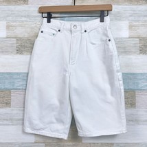 GAP Vintage 90s Rigid Denim Bermuda Shorts White High Rise 22x10 Womens Size 5/6 - £27.30 GBP