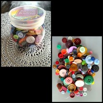Small Assorted Container Of Sewing Button Mixed Sizes Colors Classroom Art Craft - £6.32 GBP