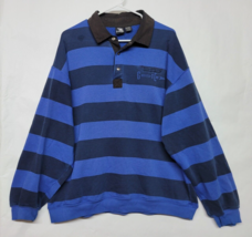Vtg Gotcha Sweatshirt Mens XL Blue Polo Pullover Striped Long Sleeve 80s... - $45.25