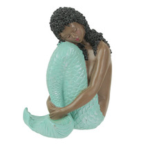Resin Mermaid Sitting Figurine Beach Home Coastal Decor Statue Decorative Art - £29.45 GBP