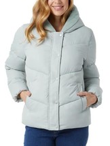 32 Degrees Womens Jacket Quilted Green Hooded Pockets Full Zip Lightweight - $52.99